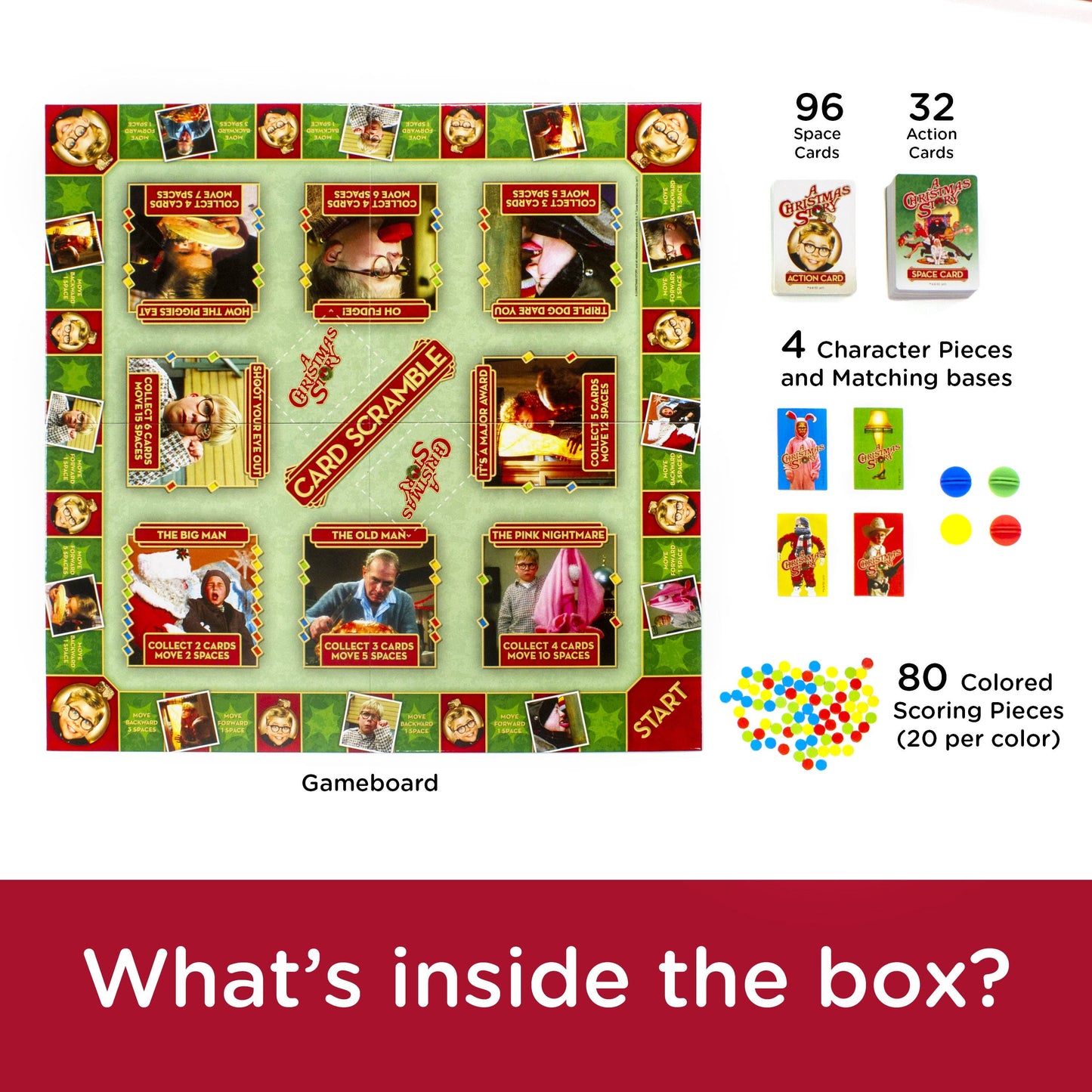 AQUARIUS, GAMAGO, ICUP, & ROCK SAWS by NMR Brands - A Christmas Story Card Scramble Board Game
