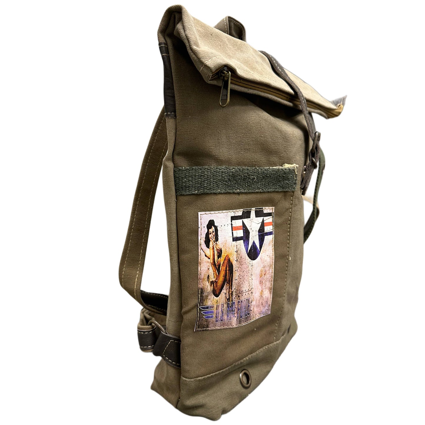 Vintage Addiction - Recycled Military Tent Backpack - US AIR FORCE