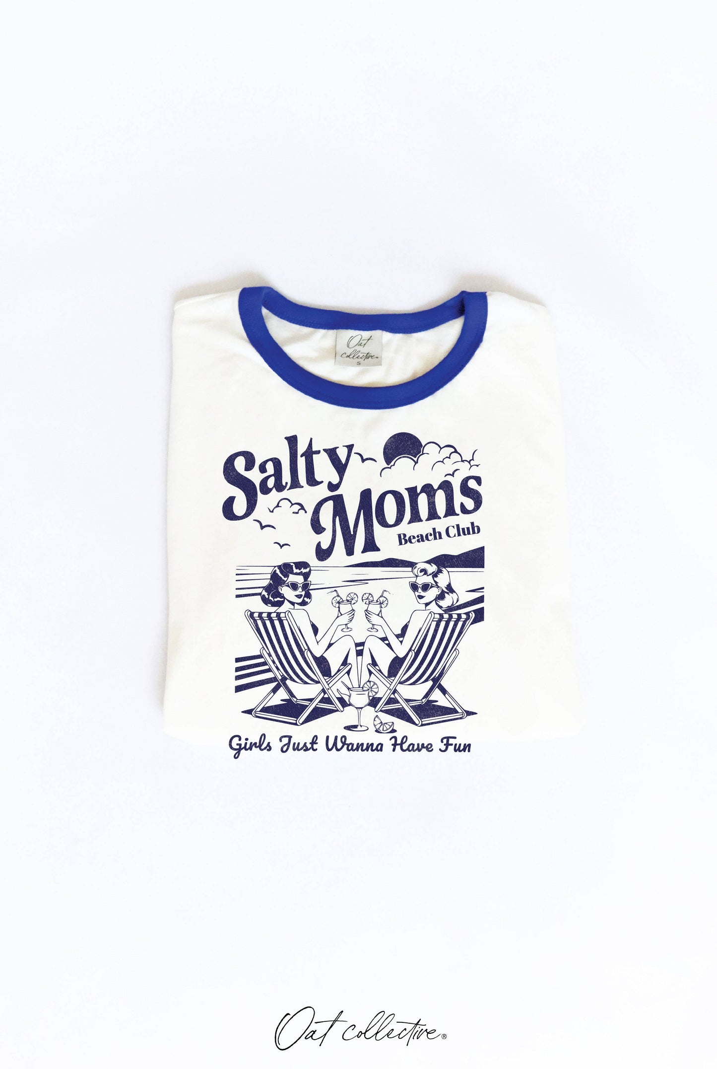 OAT COLLECTIVE - SALTY MOMS BEACH CLUB Ringer Graphic Top