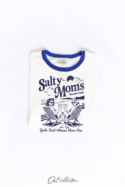 OAT COLLECTIVE - SALTY MOMS BEACH CLUB Ringer Graphic Top