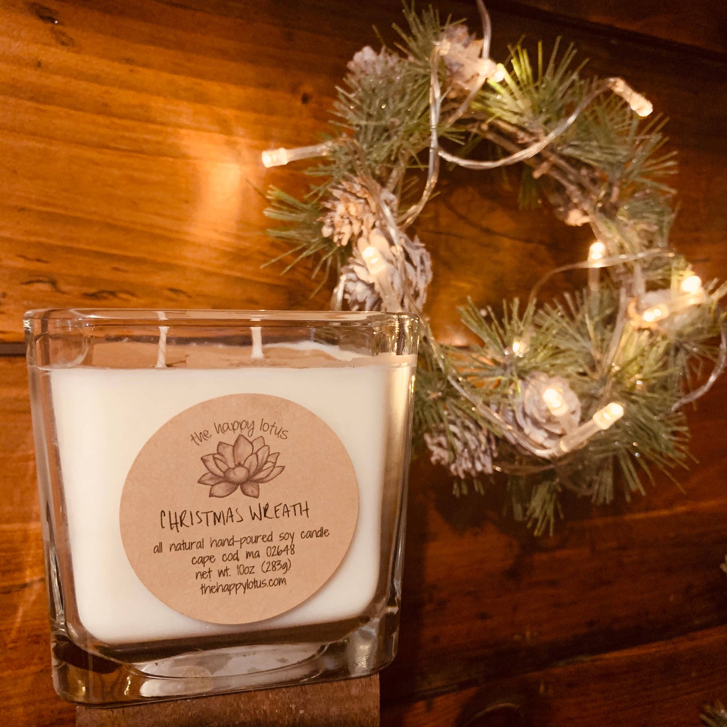 The Happy Lotus - Christmas Wreath Candles - Holiday Scent