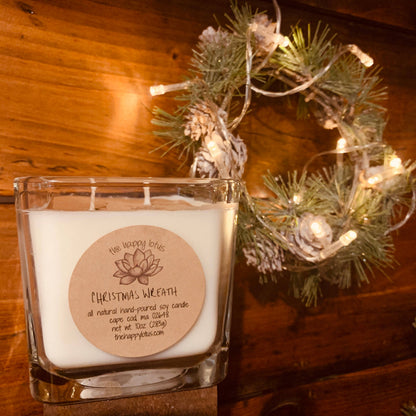 The Happy Lotus - Christmas Wreath Candles - Holiday Scent