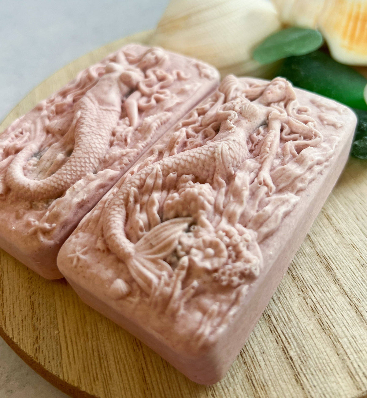 Fairyland Glade - Peachy Keen Hidden Sea Glass Sea Salt Soap MADE TO ORDER