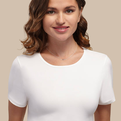 Silpada - Silpada 'Simplex Cross' Horizontal Cross Necklace in Sterlin: White