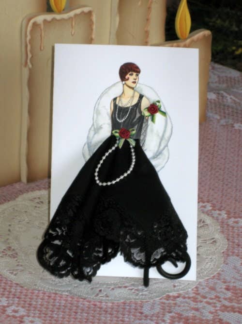MOMENTS IN THYME - 1925 Flapper Keepsake Hanky Card