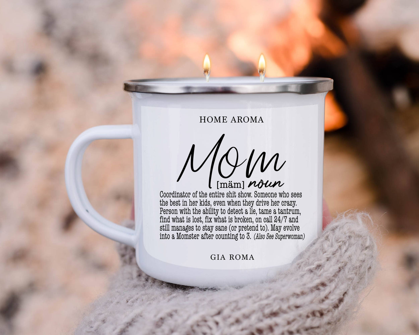 Gia Roma - Best Mom Ever Gifts, Mothers Day Candle Gift Sets, Funny Mom: Best Mom-White / Black Pepper +