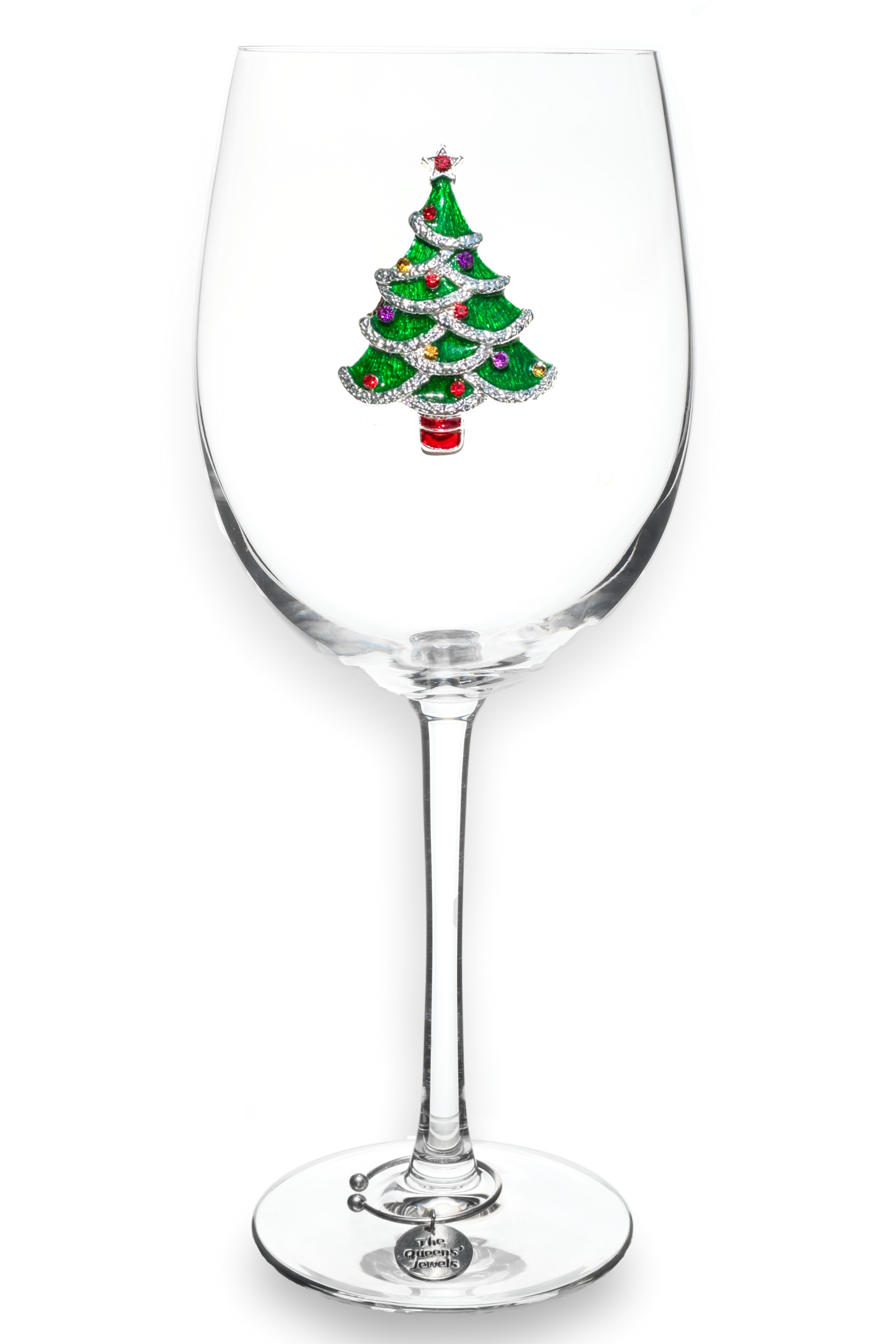 The Queens' Jewels® - Christmas Tree Jeweled Stemmed Wine Glass