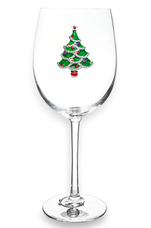 The Queens' Jewels® - Christmas Tree Jeweled Stemmed Wine Glass