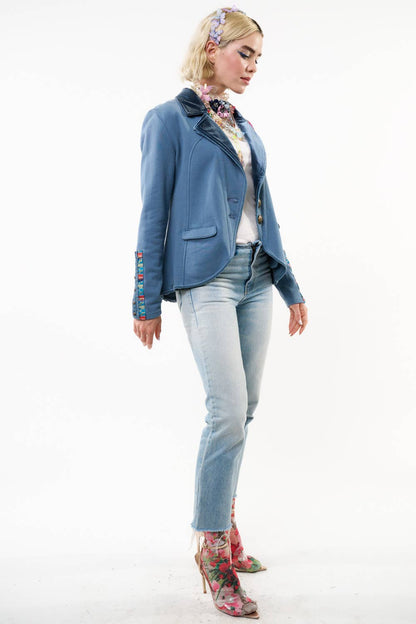 Aratta - Elise Embellished Blazer: Vintage Blue / L