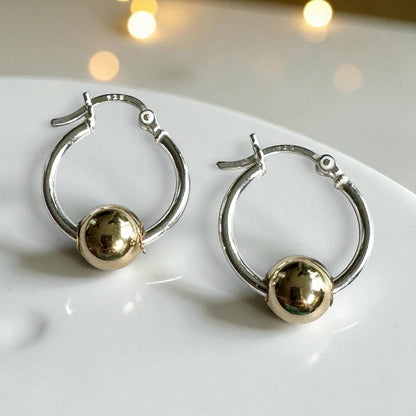Jackie Gallagher Designs - Handmade Coastal Jewelry - Sterling Silver Ball Hoop