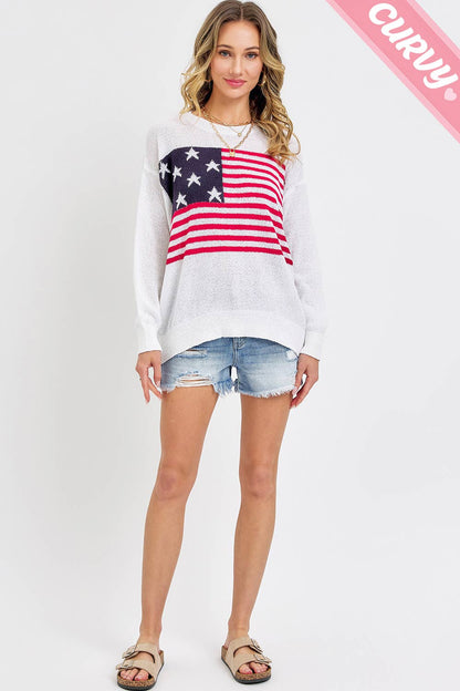 Sweet Lovely by Jen - PLUS SIZE 4TH OF JULY STARS AND STRIPES AMERICAN FLAG