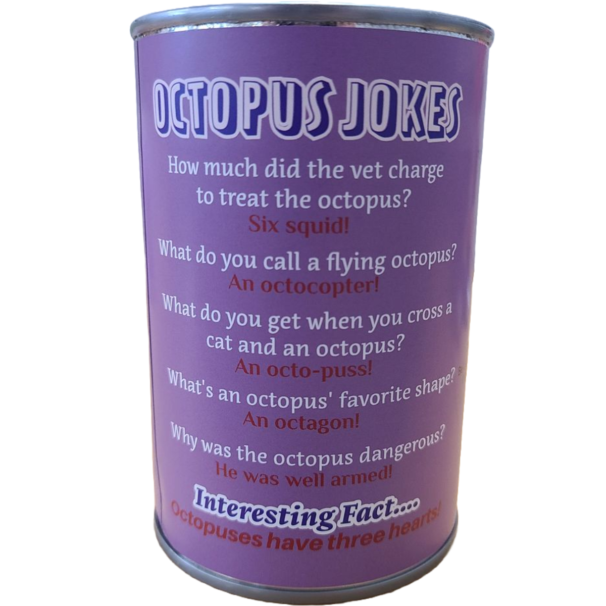 Canned Gifts - Inky the Canned Octopus - Eco-Friendly Plush w/Jokes