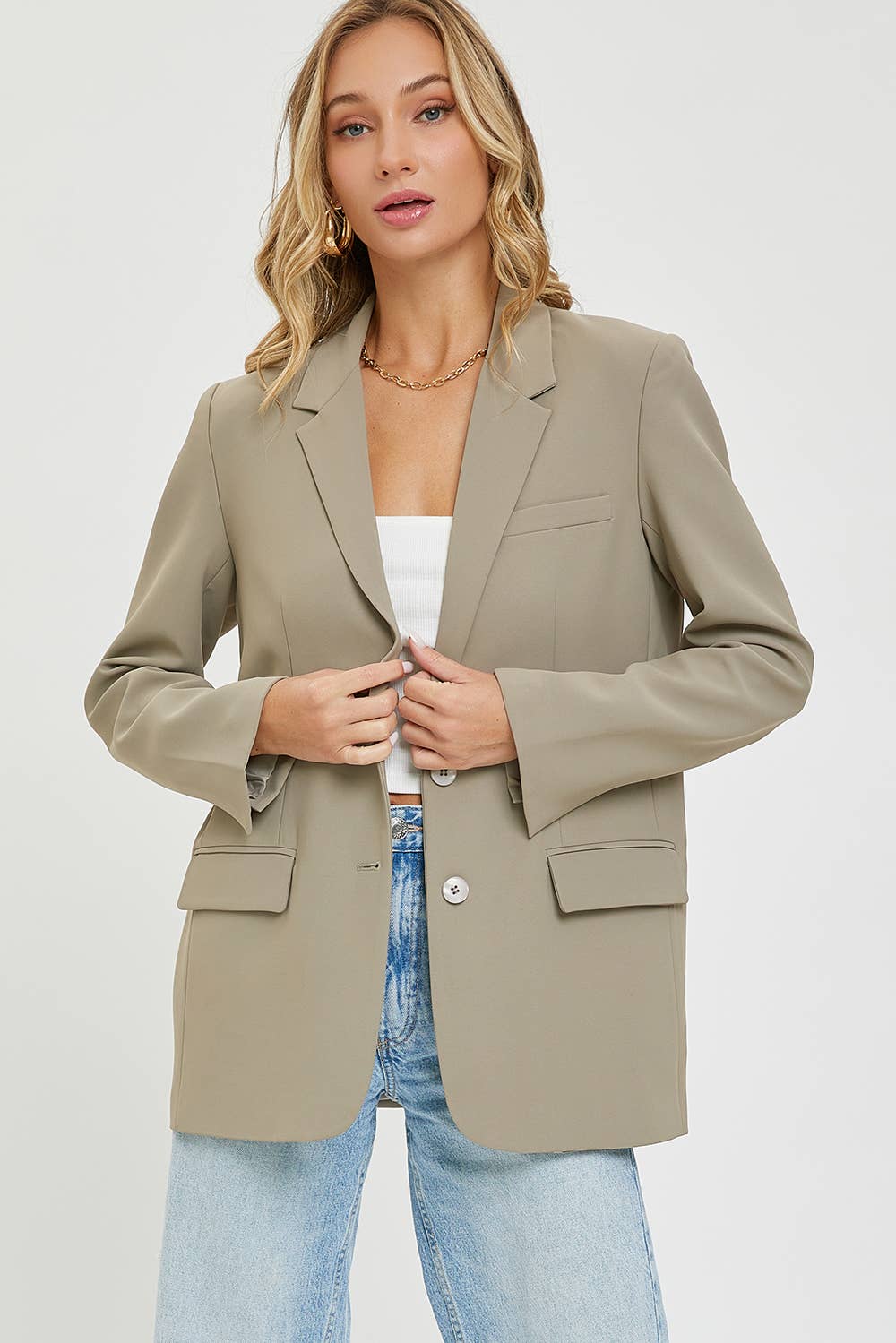SW1553 OVERSIZED JACKET/BLAZER: BLACK / S