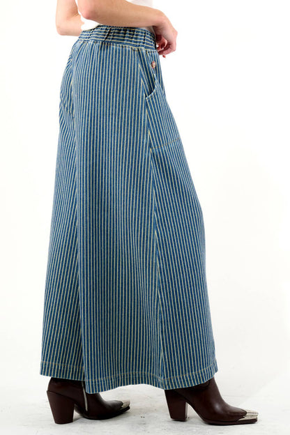 Aratta - Alaia Stripe Denim Pants: Denim Stripe / L