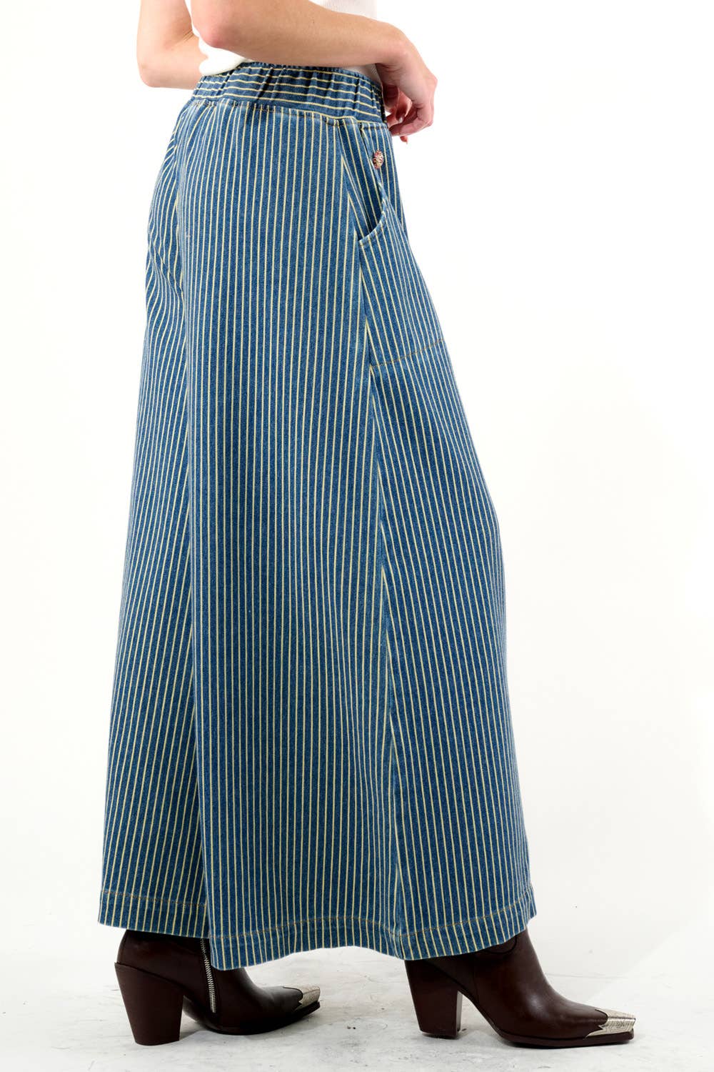 Aratta - Alaia Stripe Denim Pants: Denim Stripe / M
