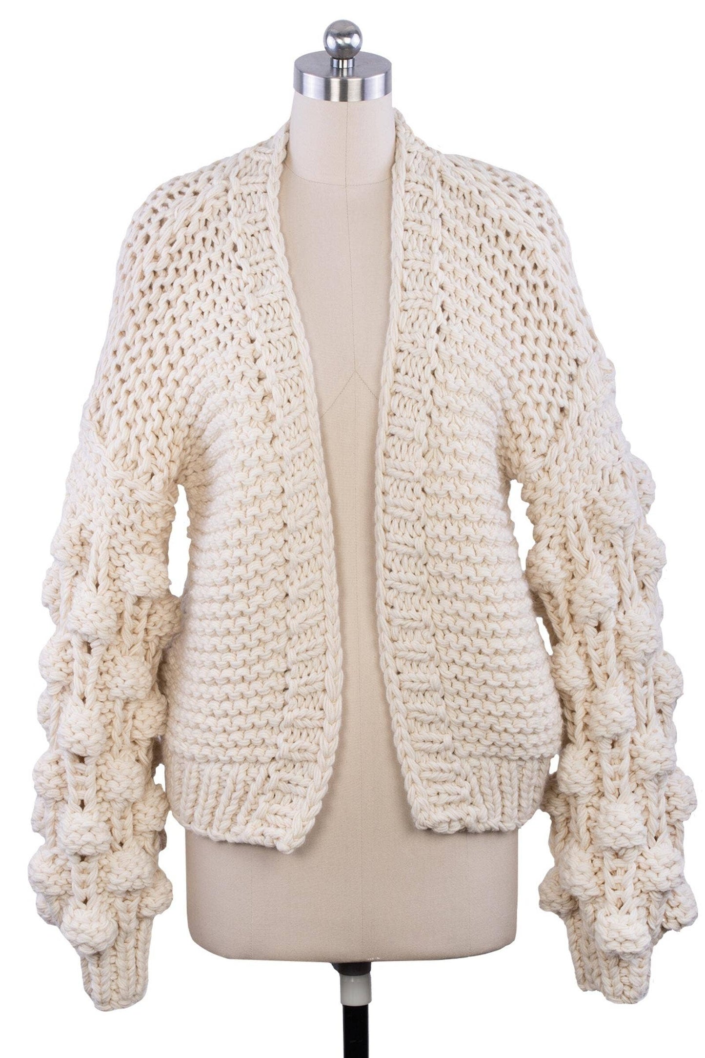 SAACHI - Bauble Sleeve Knit Cardigan Kimono: Pink