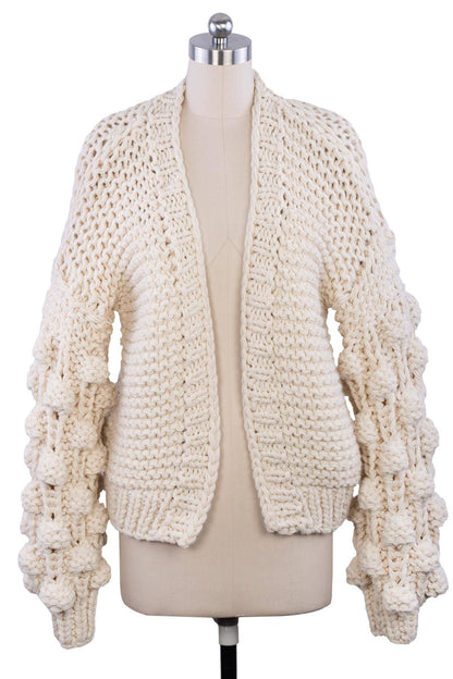 SAACHI - Bauble Sleeve Knit Cardigan Kimono: Pink