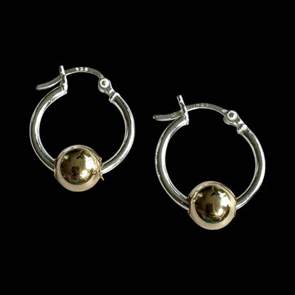 Jackie Gallagher Designs - Handmade Coastal Jewelry - Sterling Silver Ball Hoop