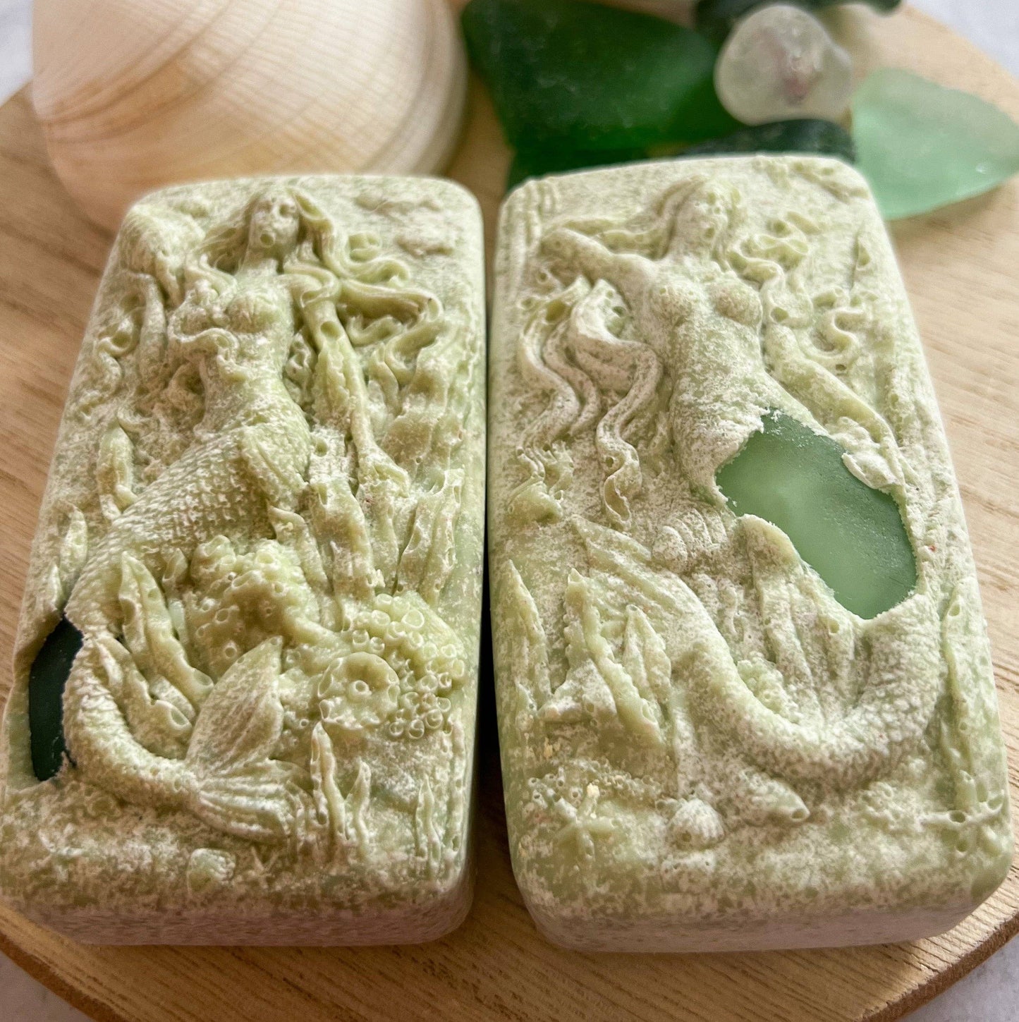 Fairyland Glade - Sweetgrass Hidden Sea Glass Sea Salt Soap MADE TO ORDER