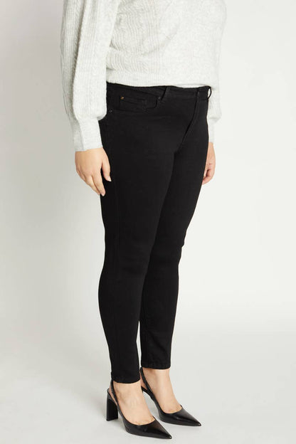 ENJEAN - EP3106XL Mid Rise Push Up Ankle Skinny: 1X / BLACK