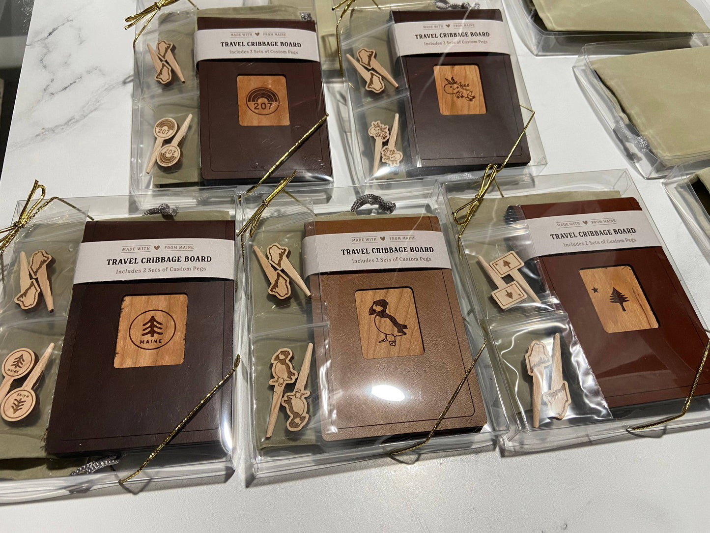 Cast & Carve - Travel Cribbage Board - Custom Design with Unique Pegs: Check Customize Box Below to Share Details for your board / No Extra Engrave Inside Board