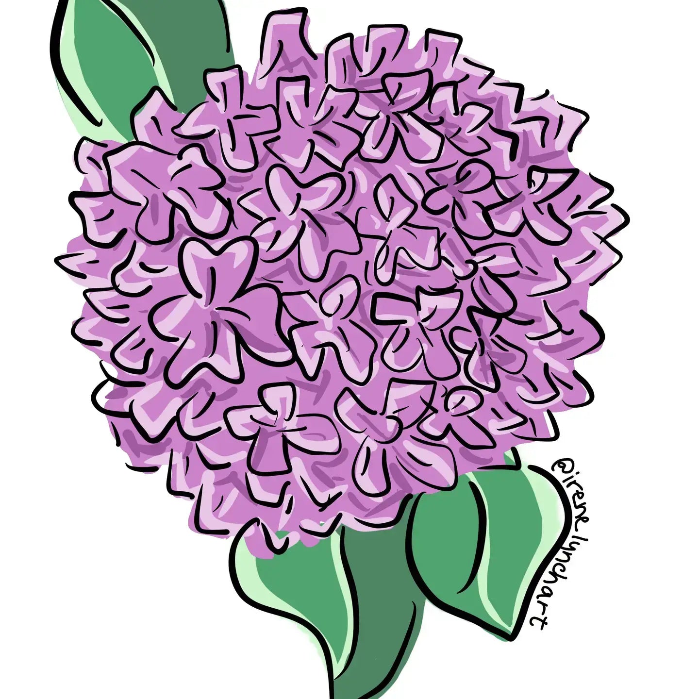 Irene Lynch Art - Purple Hydrangea Sticker | Coastal Vinyl Decal