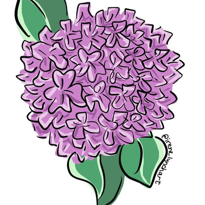 Irene Lynch Art - Purple Hydrangea Sticker | Coastal Vinyl Decal
