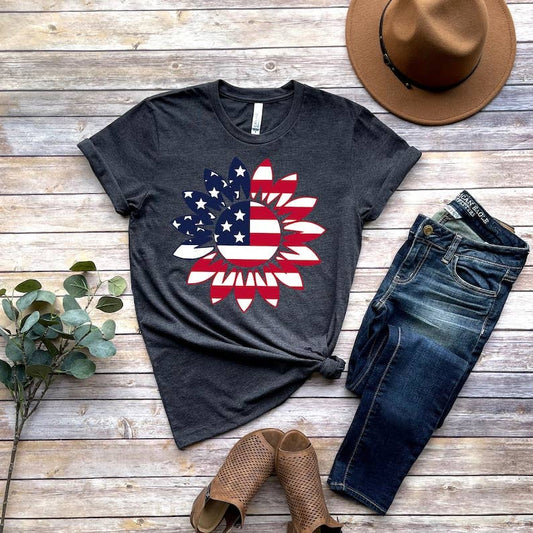 VibeClothing - America Sunflower T-Shirt