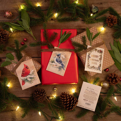 Bentley Seed Co. - Snowy Blue Jay Happy Holidays Gift Tag Card - Seed Packets