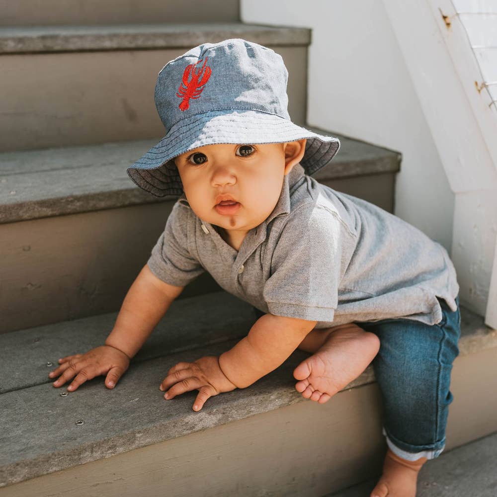 Huggalugs - Lobster Chambray Bucket Hat Baby & Toddler SALE