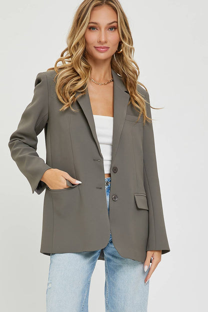 SW1553 OVERSIZED JACKET/BLAZER: BLACK / L
