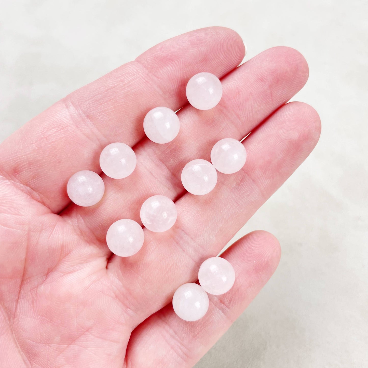 Ewelina Pas Jewelry - Silver 8mm Rose Quartz Orb Stud Earrings