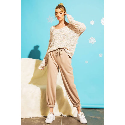 Sweet Generis - LOOSE POPCORN KNIT BOAT NECK PULLOVER