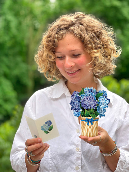 FreshCut Paper LLC - Mini Nantucket Hydrangeas (10 Pop-up Greeting Cards)