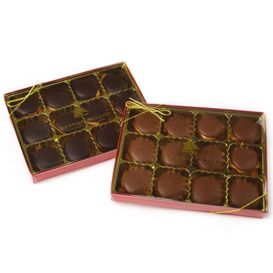 Harbor Sweets Chocolates - Chocolate Caramel Almond Clusters - 12 pc