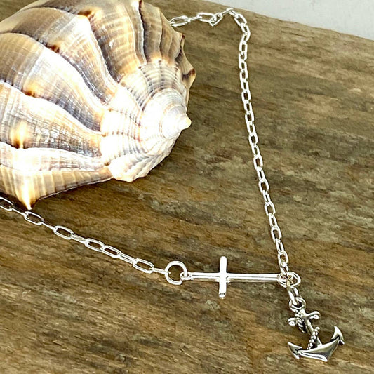 Jackie Gallagher Designs - Handmade Coastal Jewelry - Anchored in Faith Anklet