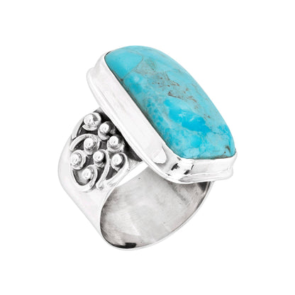 Silpada - Silpada Big Spring Compressed Mojave Turquoise  Ring, Silver: Teal / 7