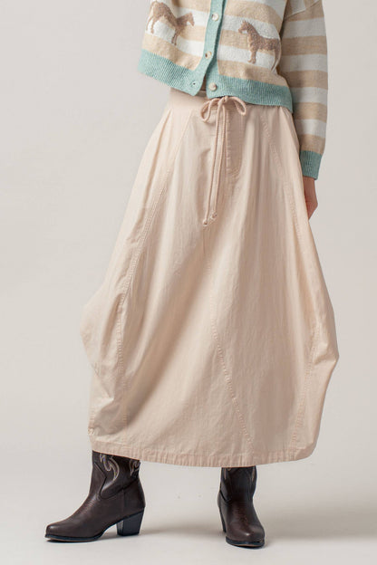 Urban Daizy - Balloon Hem Drawstring Maxi Skirt