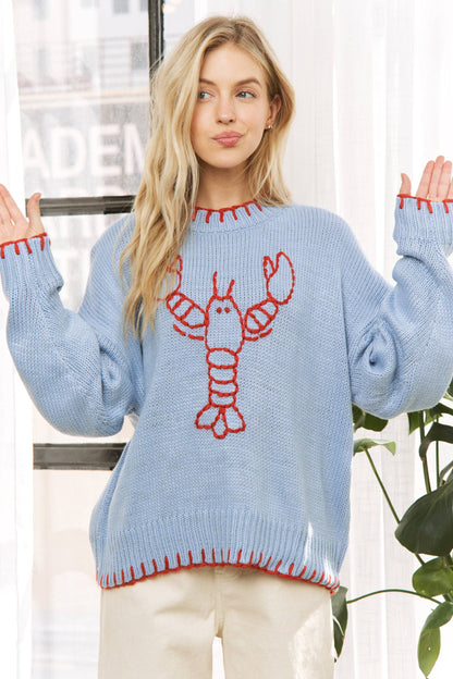 Sweet Generis - MY LOVELY LOBSTER CASUAL PULLOVER SWEATER