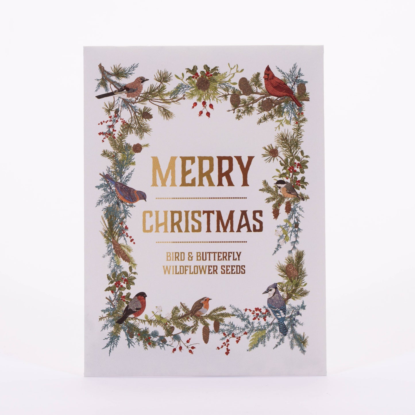 Bentley Seed Co. - Merry Christmas Wreath of Birds Gift Tag- Flower Seed Packet
