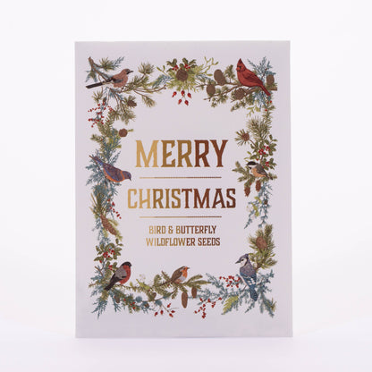 Bentley Seed Co. - Merry Christmas Wreath of Birds Gift Tag- Flower Seed Packet