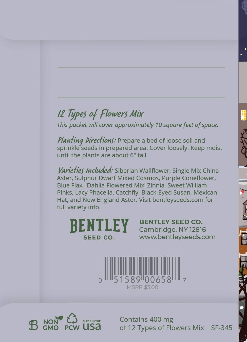 Bentley Seed Co. - Twas the Night Before Christmas Gift Tag Card - Seed Packets