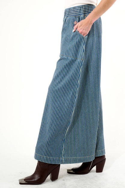 Aratta - Alaia Stripe Denim Pants: Denim Stripe / M