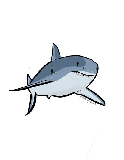Irene Lynch Art - Shark Sticker | Coastal Vinyl Decal