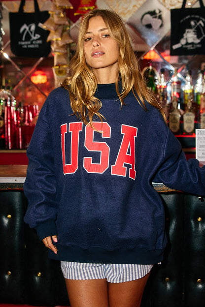 BUCKETLIST INC - IT2594-USAFLAG 'USA & FLAG' Reversible Mock Neck Sweatshirt