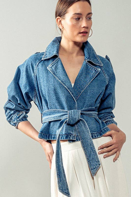THE TRAILBLAZER TRENCH COAT : DENIM / S-2/M-2/L-2