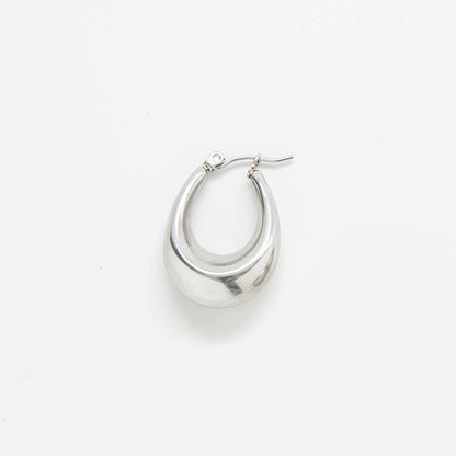 Admiral Row - Silver Oval Hoop Earrings - Jewelry
