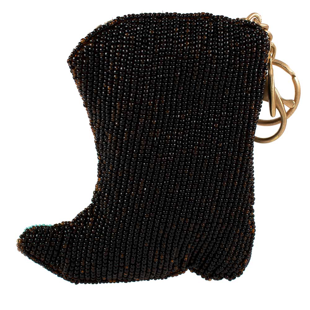 Mary Frances Accessories - Kickin' Around Beaded Cowboy Boots Coin Purse/Key Fob