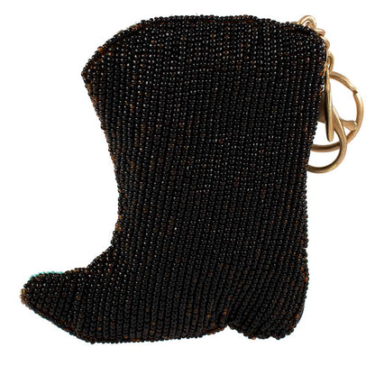 Mary Frances Accessories - Kickin' Around Beaded Cowboy Boots Coin Purse/Key Fob