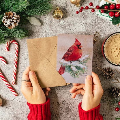 Bentley Seed Co. - Snowy Cardinal Holiday Gift Tag - Wildflower Mix Seed Packet